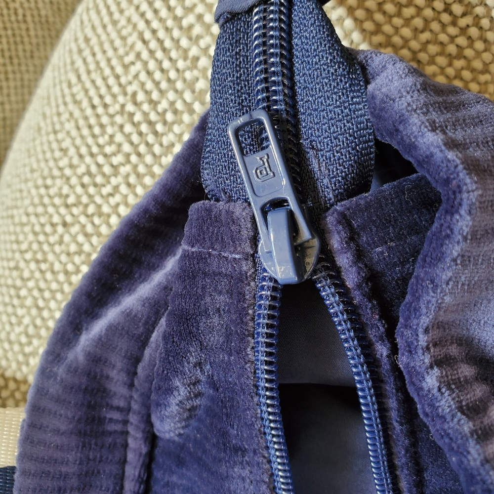 PINK Victoria's Secret Navy and White Soft Corduroy Zipper Tote - Picture 5 of 11
